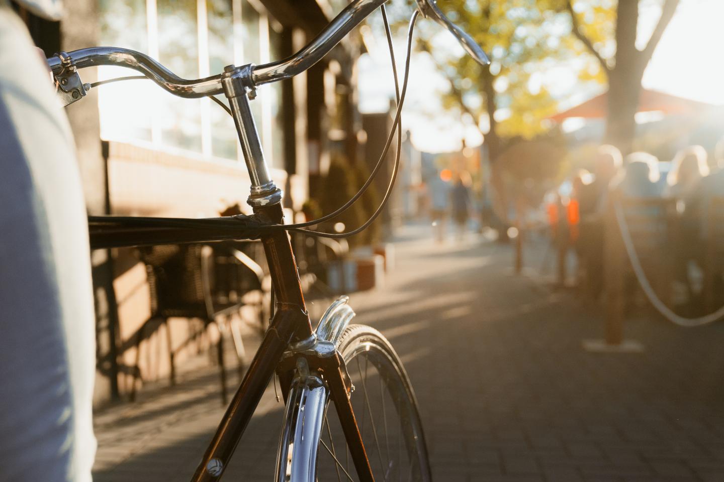 A close up of a bike