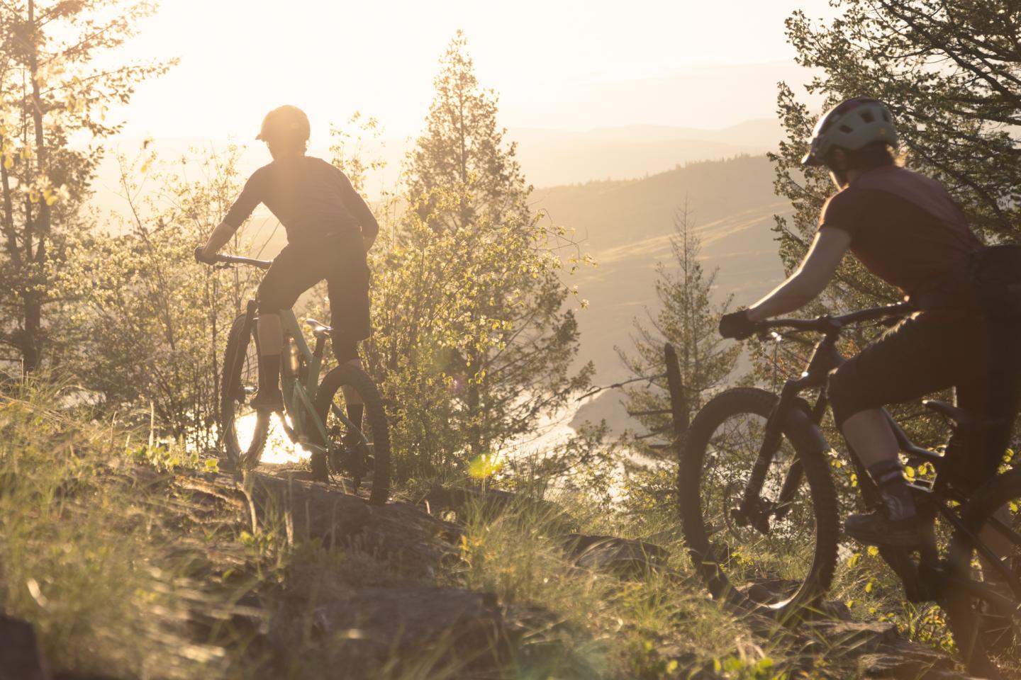 Mountain Biking into the sun