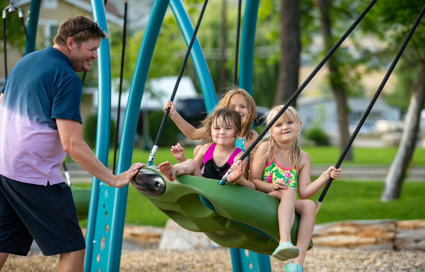 kids on a swingset