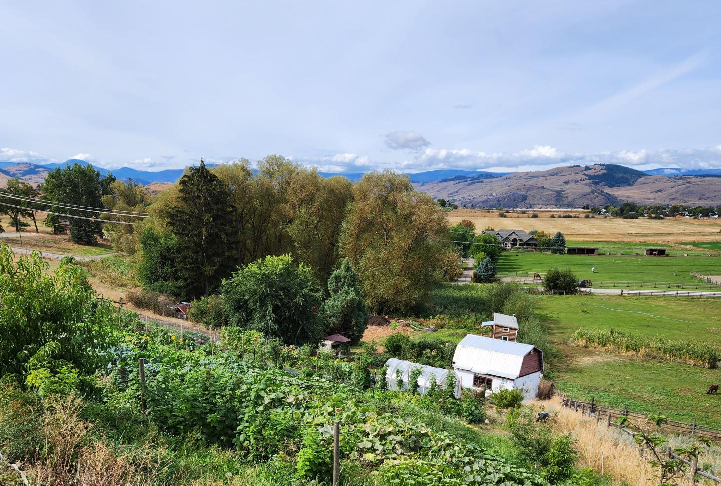 terrace overlooking farm