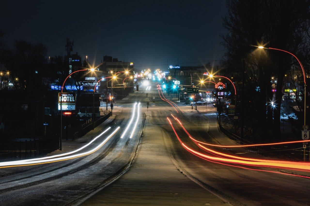 highway with car lights