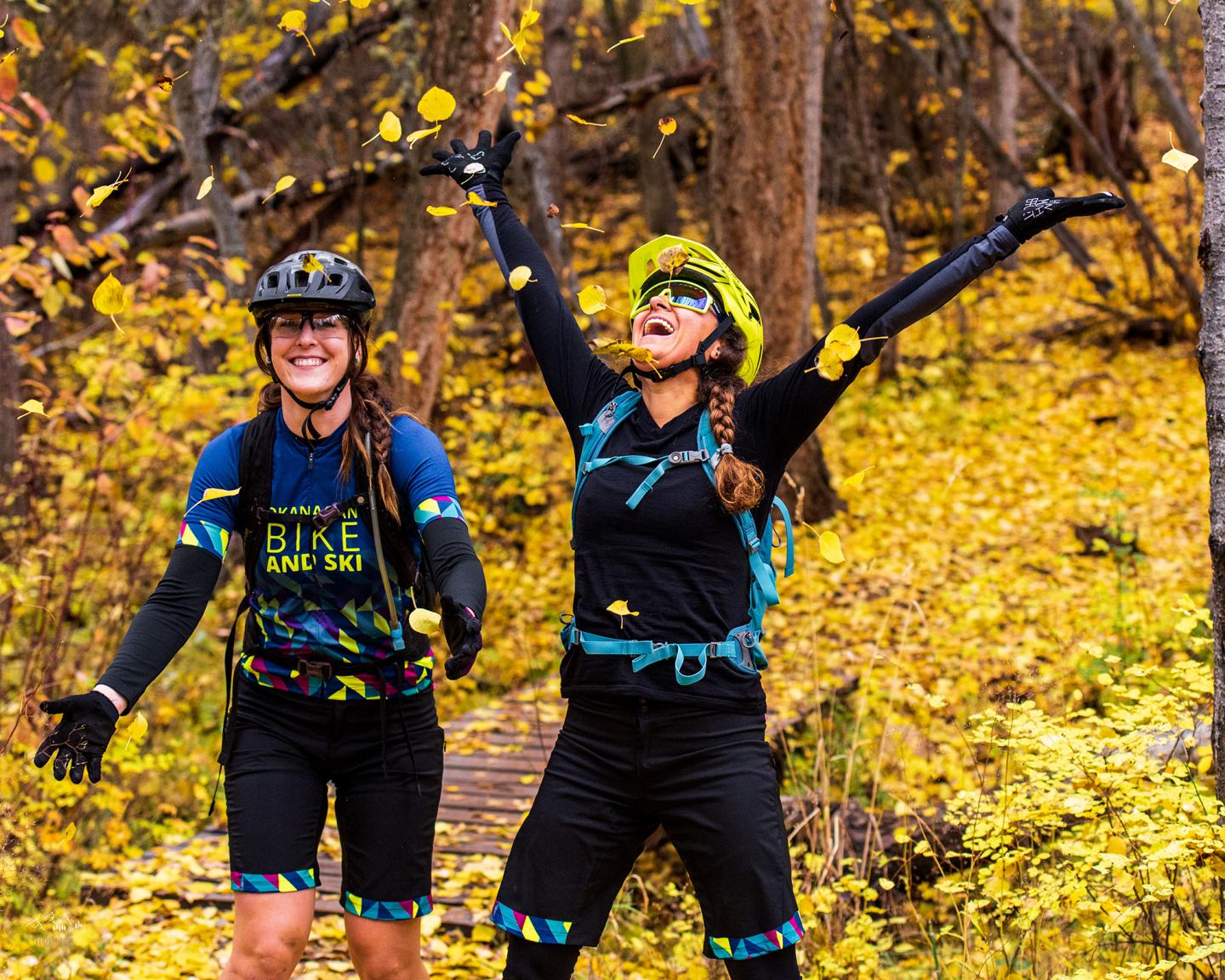 bike riders celebrating
