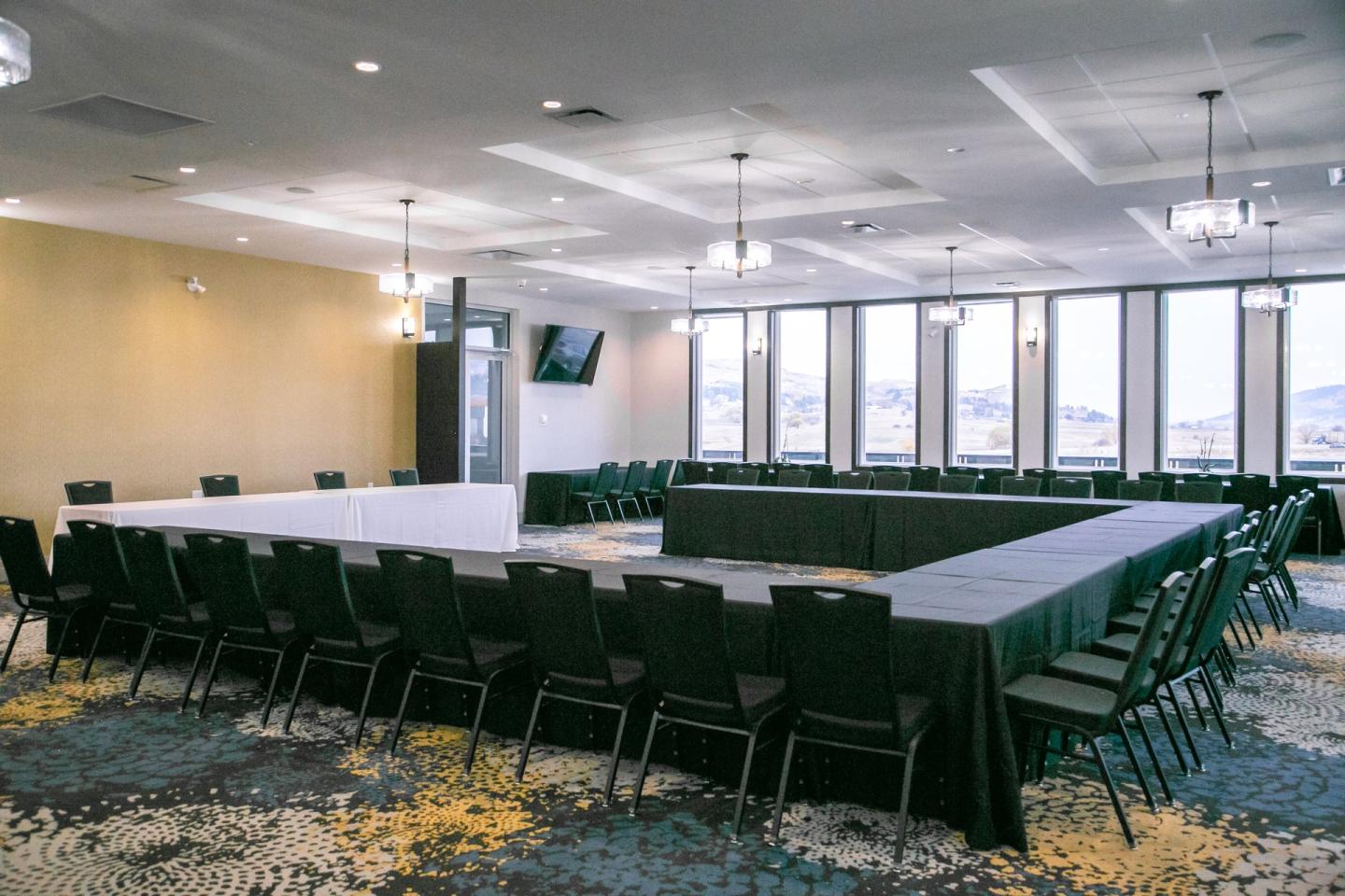 Events room with tables and chairs