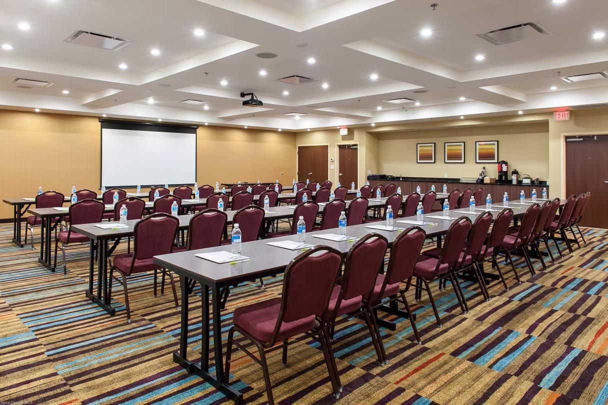 event space with tables and chairs