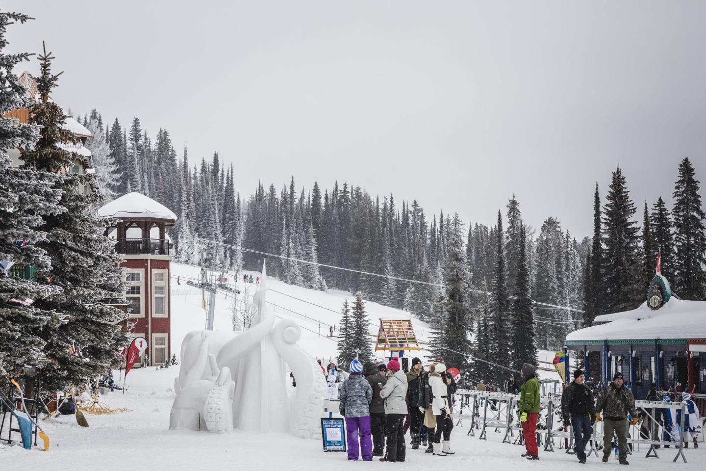 Ice sculptures at Silver Star Mountain Resort