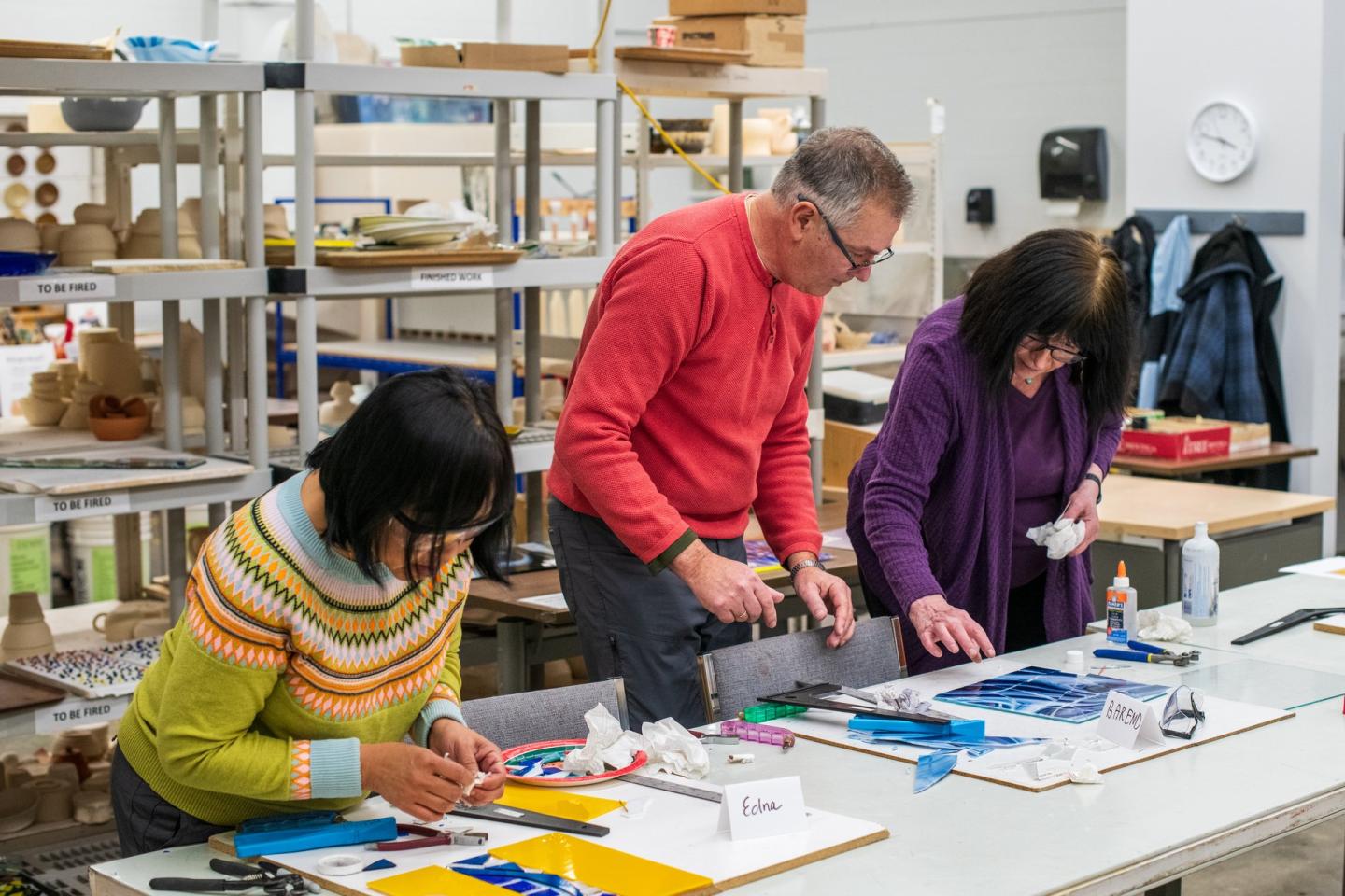 group taking art class at the Vernon Community Arts Centre