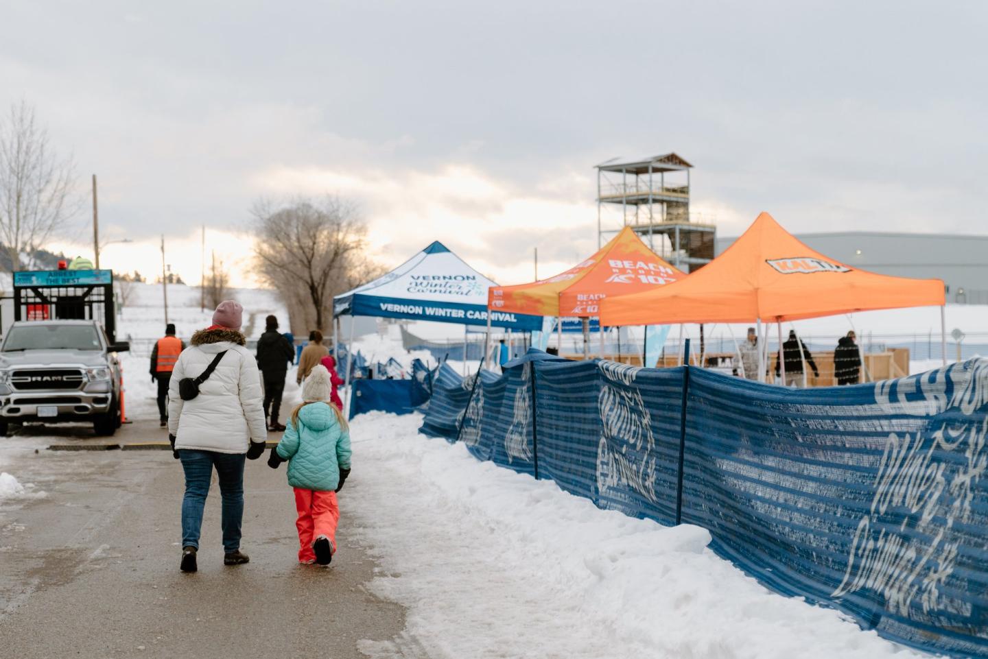 People attending a Vernon Winter Carnival event