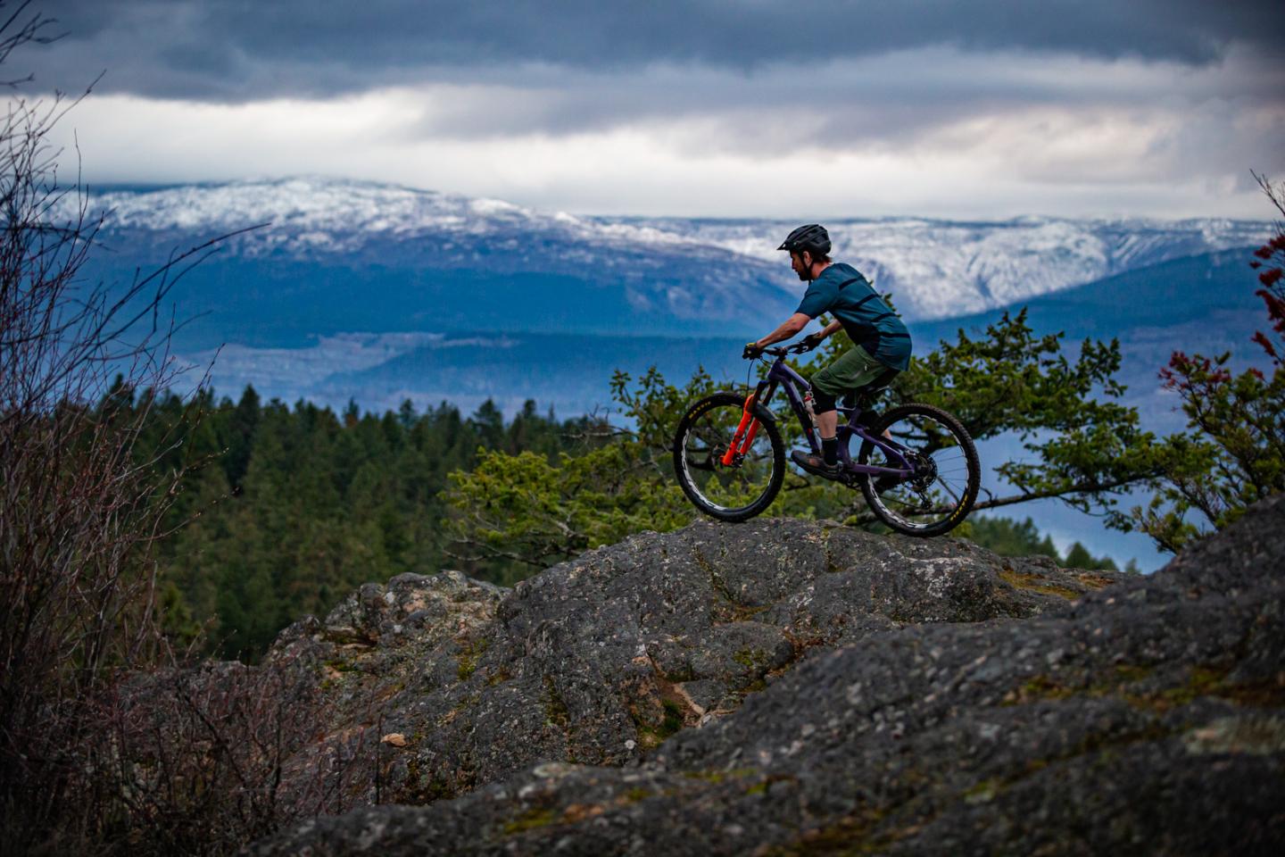 mountain biking with a view