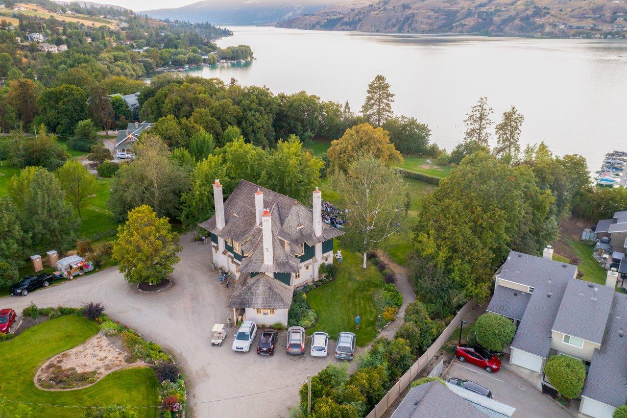 Ariel shot of Mackie Lake House situated by Sovereign Park