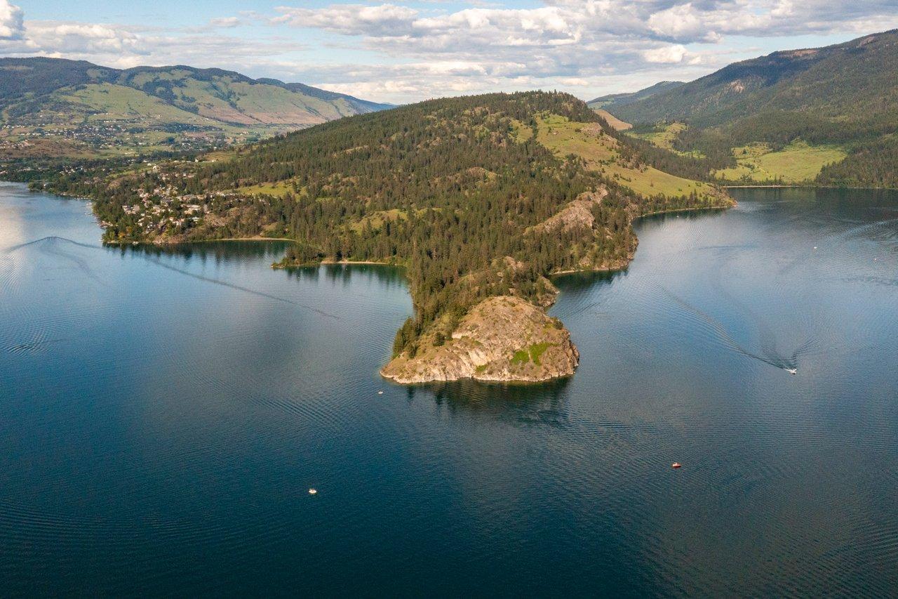 Ariel shot of Rattlesnake Point in Vernon BC
