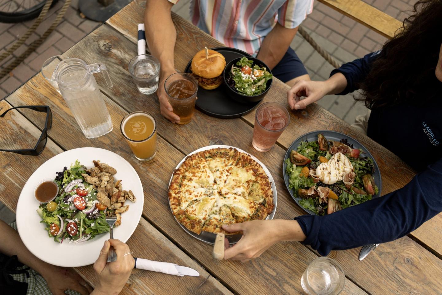 food on table at brewery