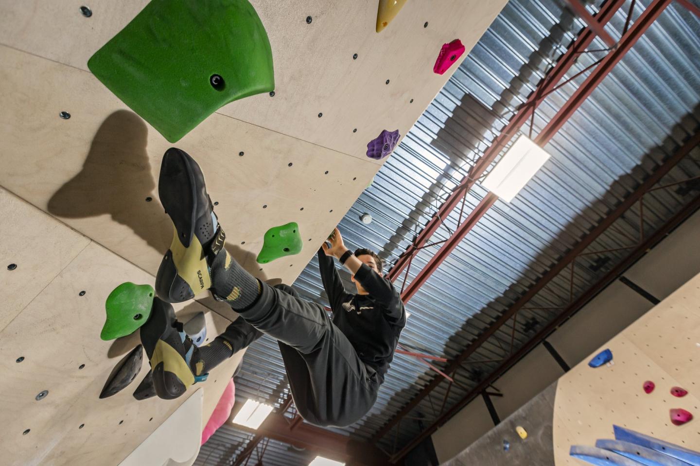 Person on climbing wall