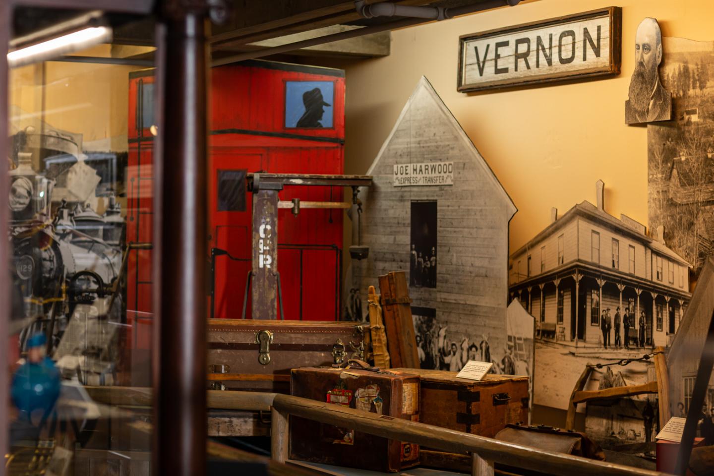 exhibit inside of museum and archives of vernon, bc
