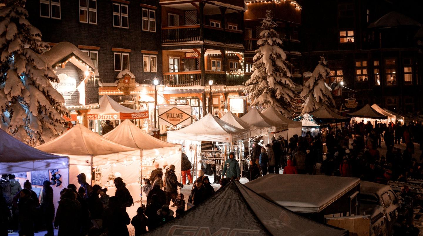 Winter holiday market at Silver Star Mountain Resort