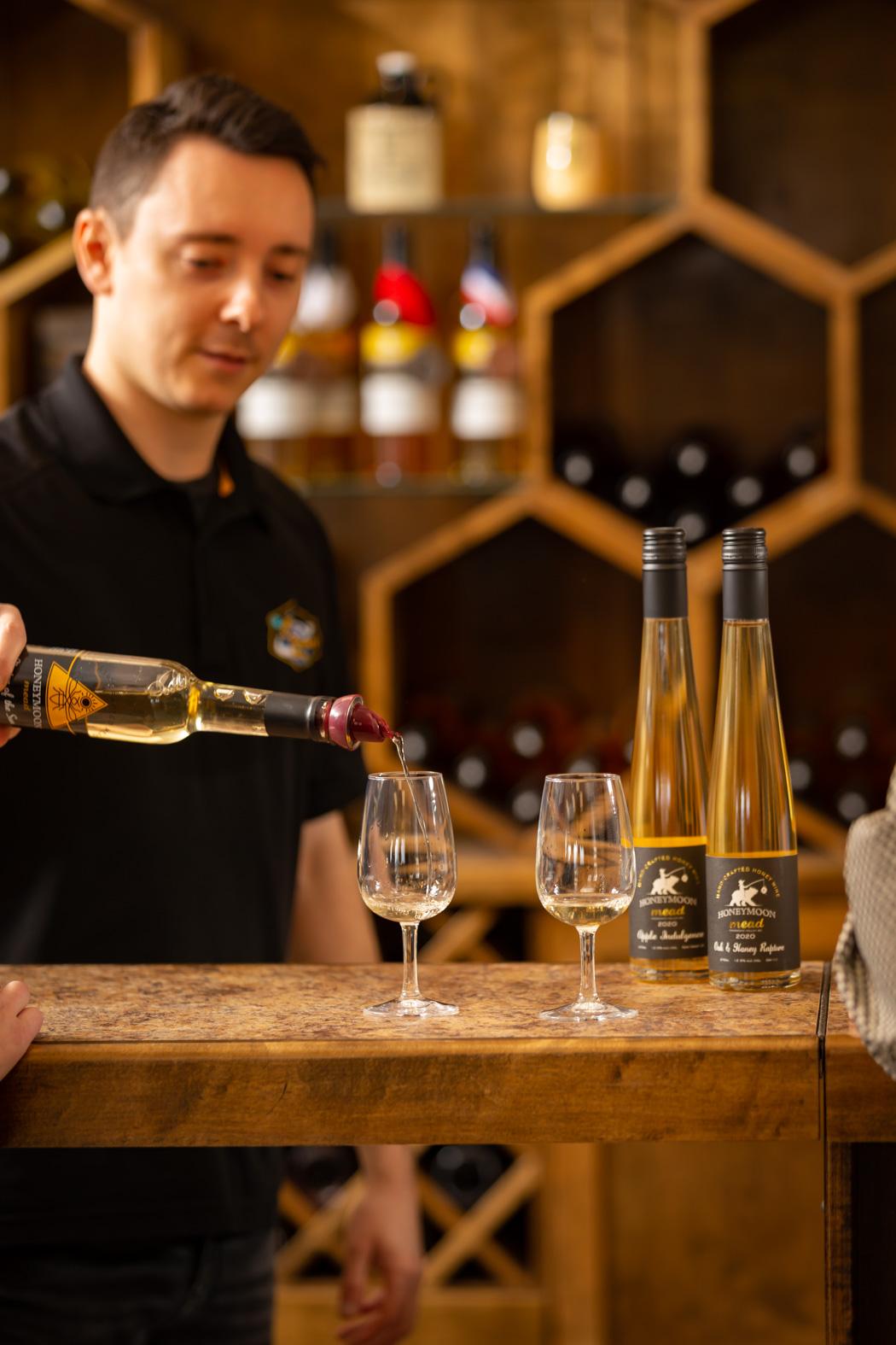 Man pouring wine