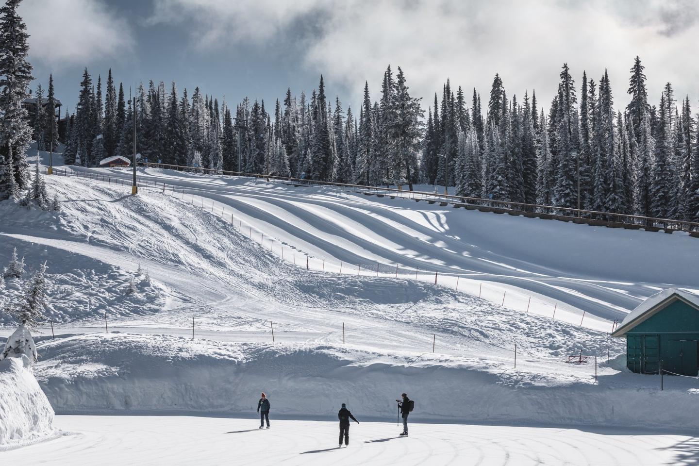 Brewers Pond, outdoor skating rink located at Silver Star Mountain