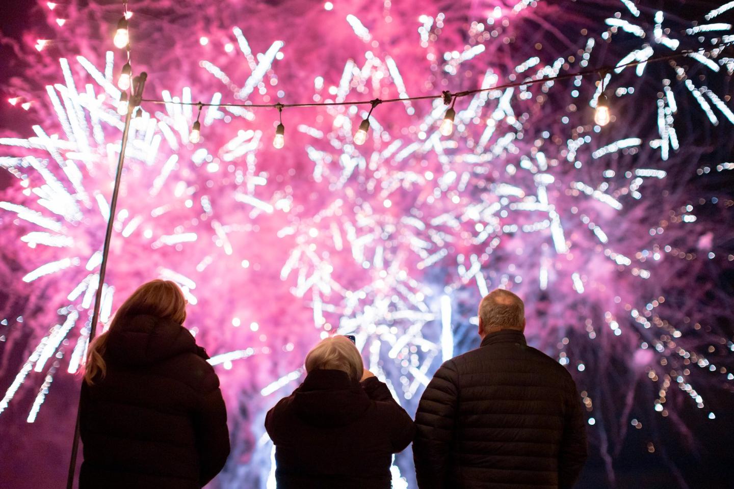 fireworks in the sky during winter