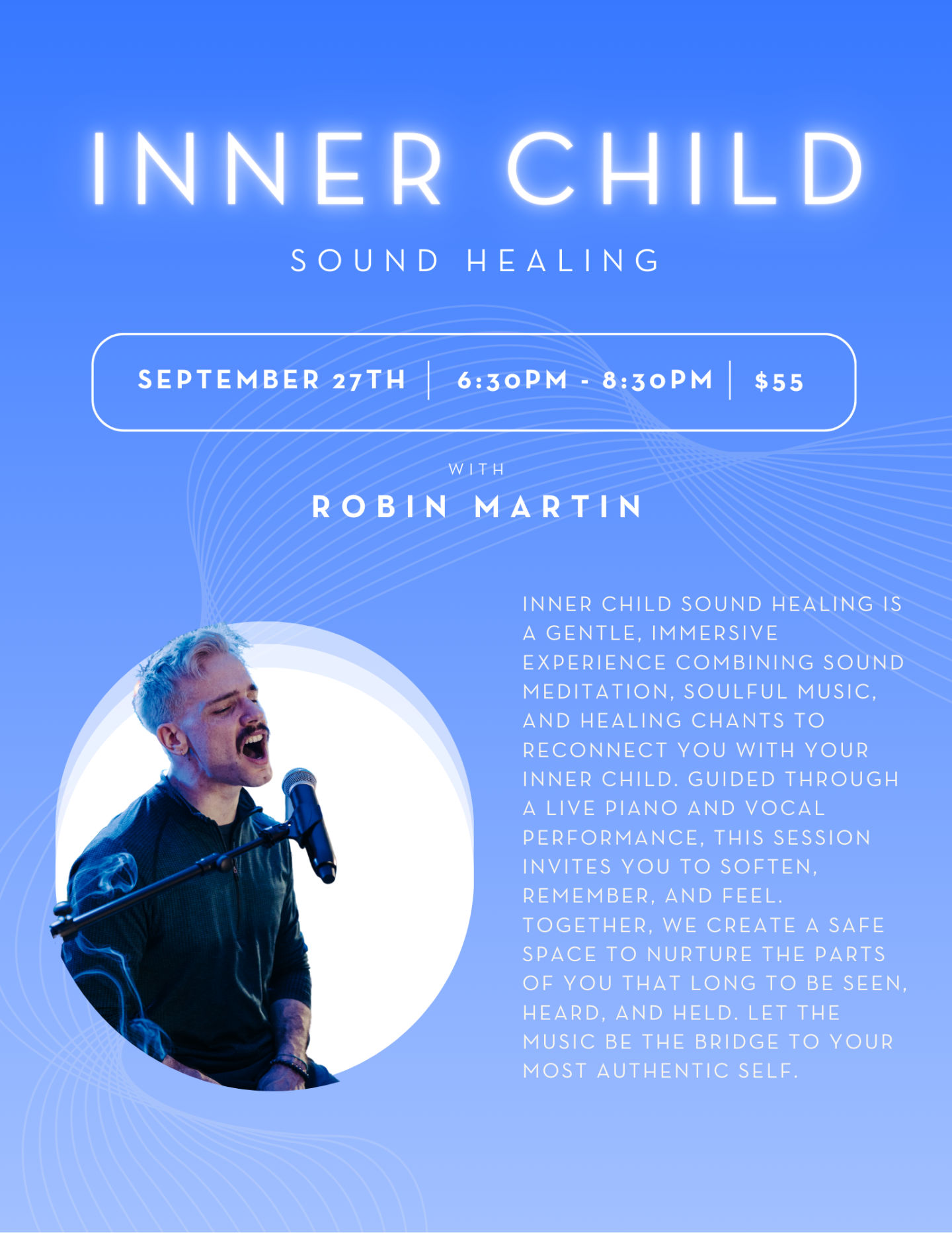 Inner Child Sound Healing, 6:30pm-8:30pm, September 27th