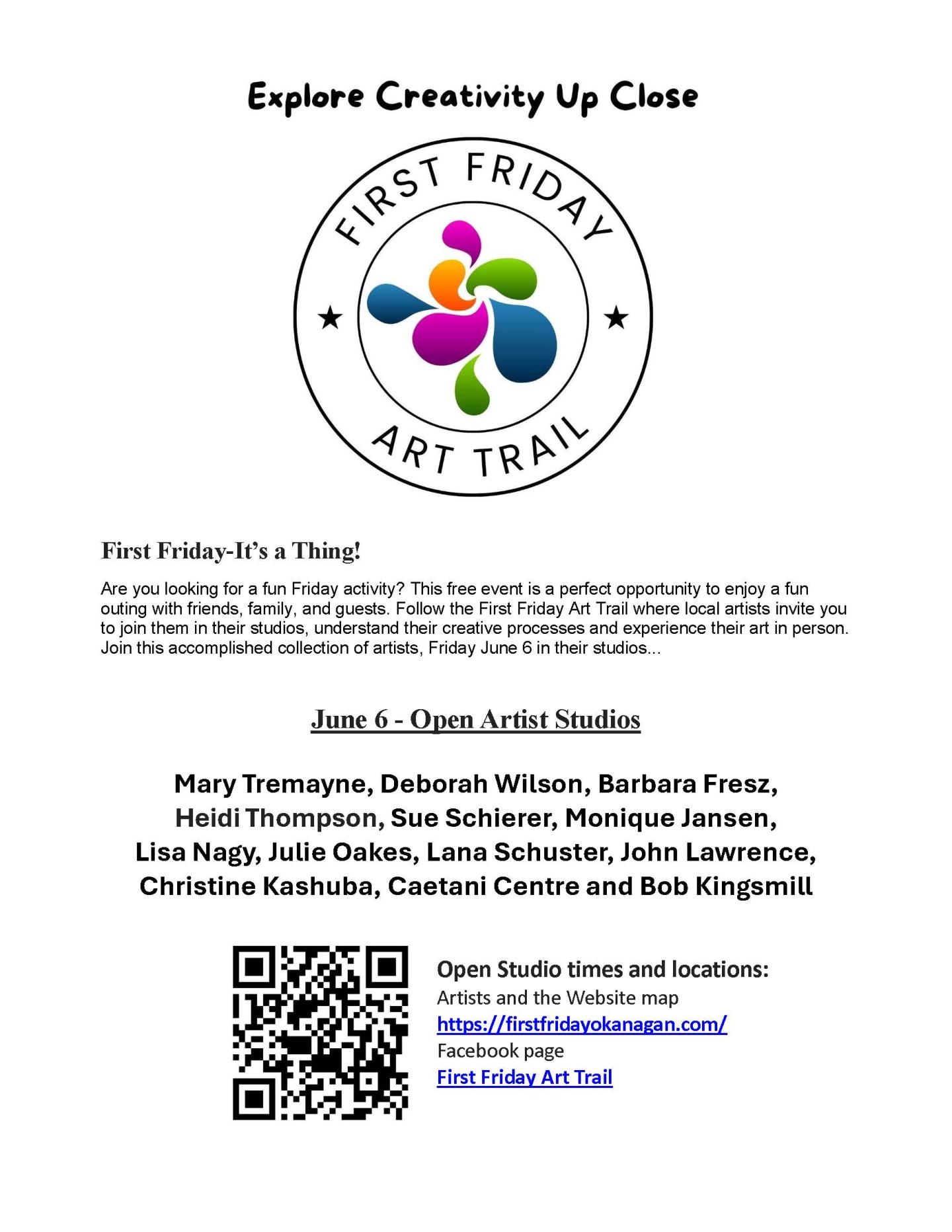 June 6 First Friday Art Trail, free event at local artists studios