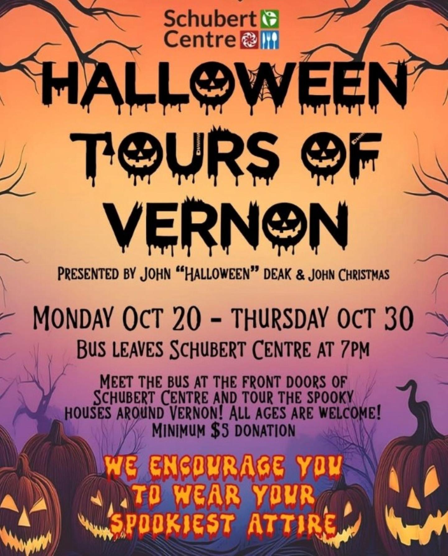 Halloween event poster with jack-o'-lanterns and autumn colors.