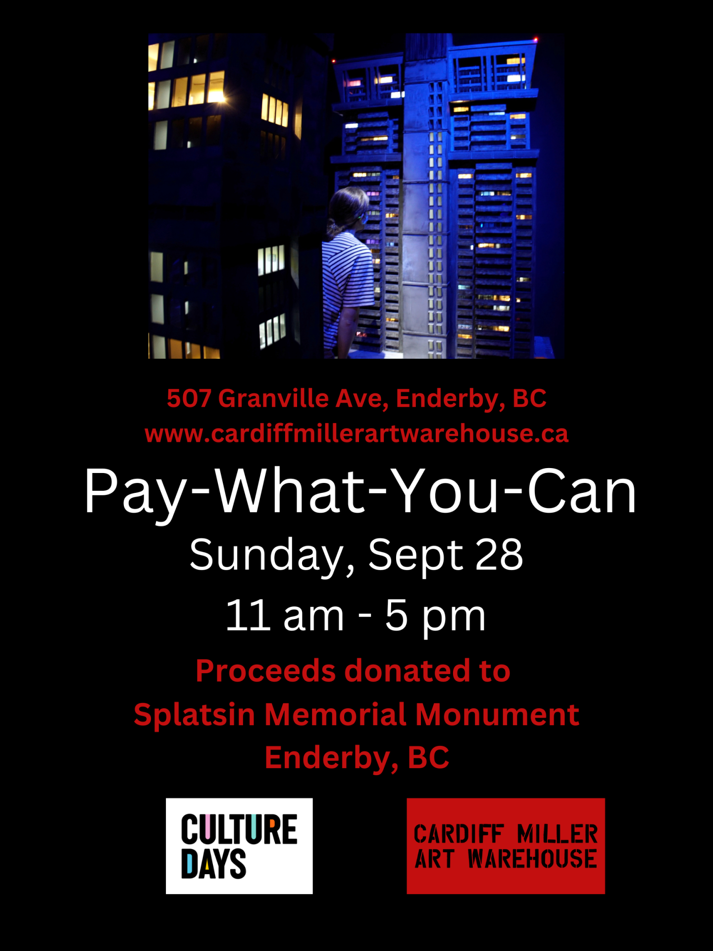 Poster for Pay What You Can event