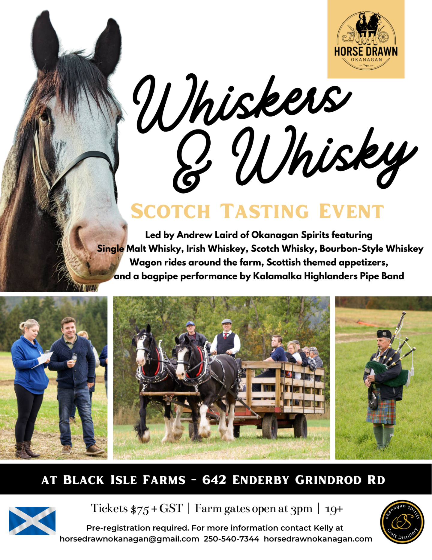 Whiskers & Whisky Scotch Tasting Event with Horse Drawn Okanagan