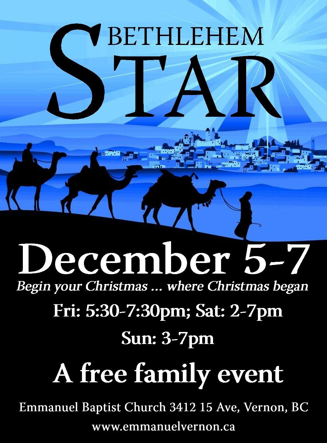 Silhouettes of camels and a starry night sky background.