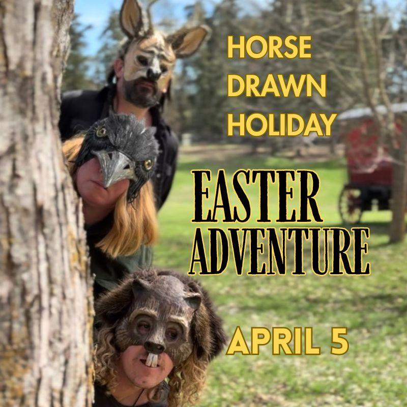 A beaver, a crow and a deer peek out from behind a tree. 