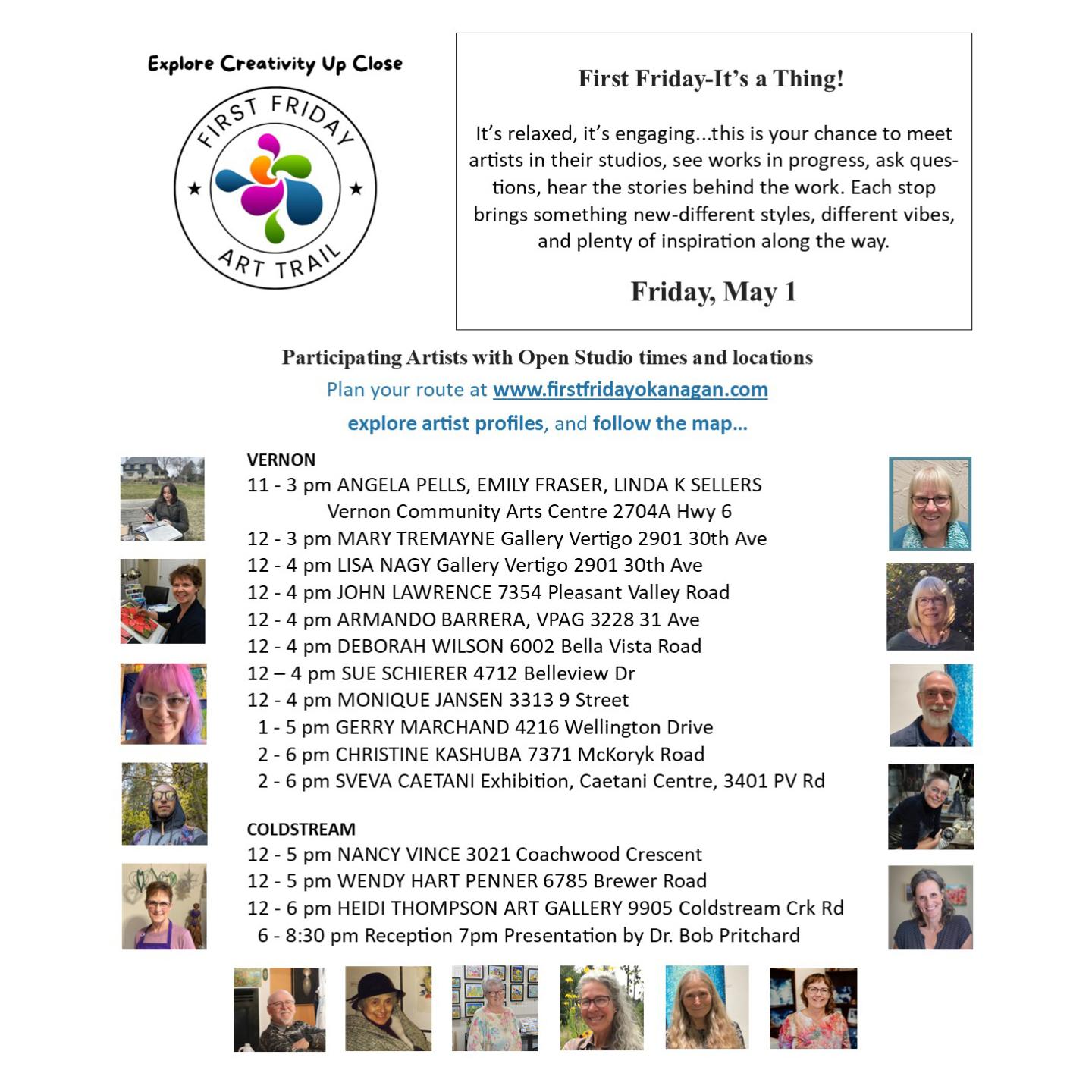 May 1 First Friday Art Trail, visit artist studios, free event