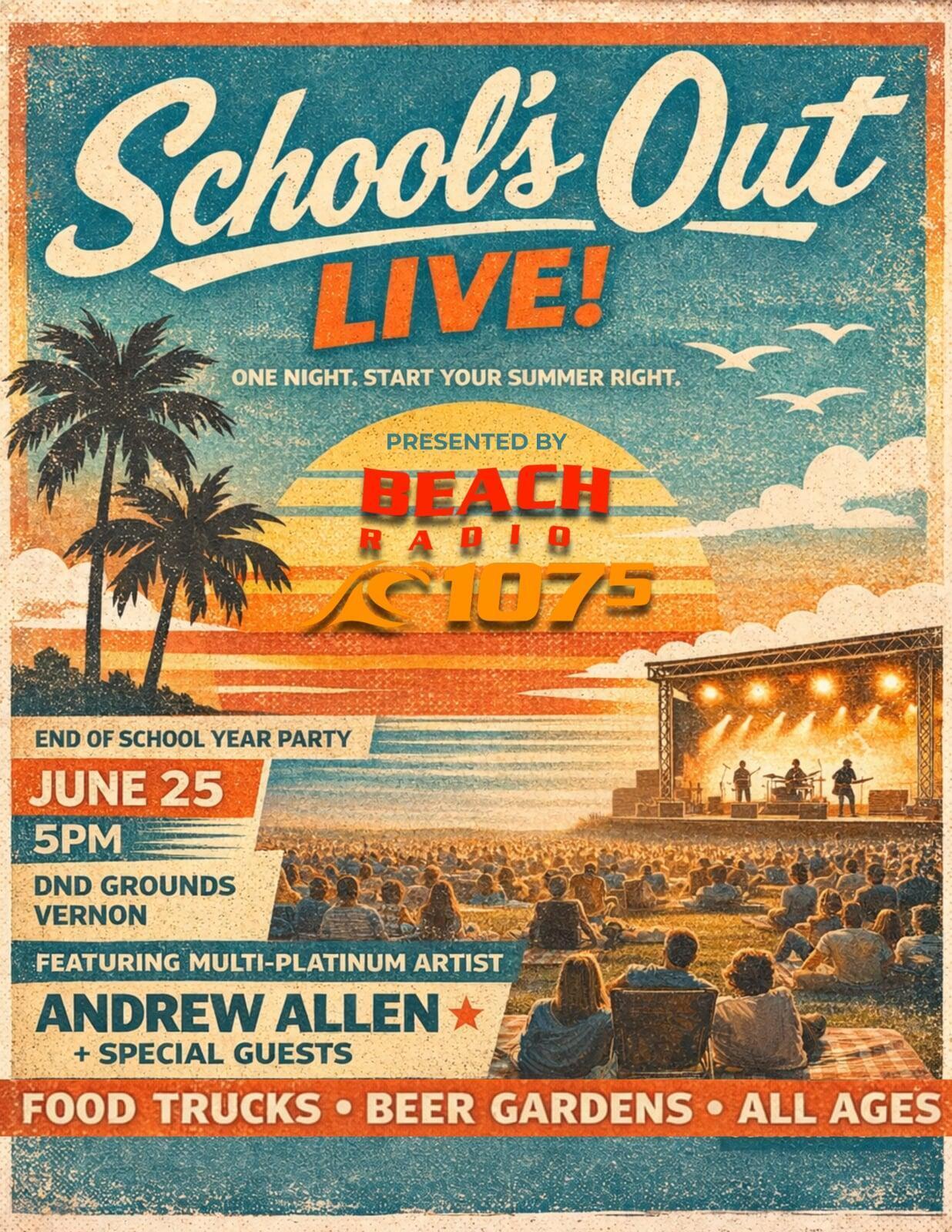 Andrew Allen "School's Out Live!" Poster