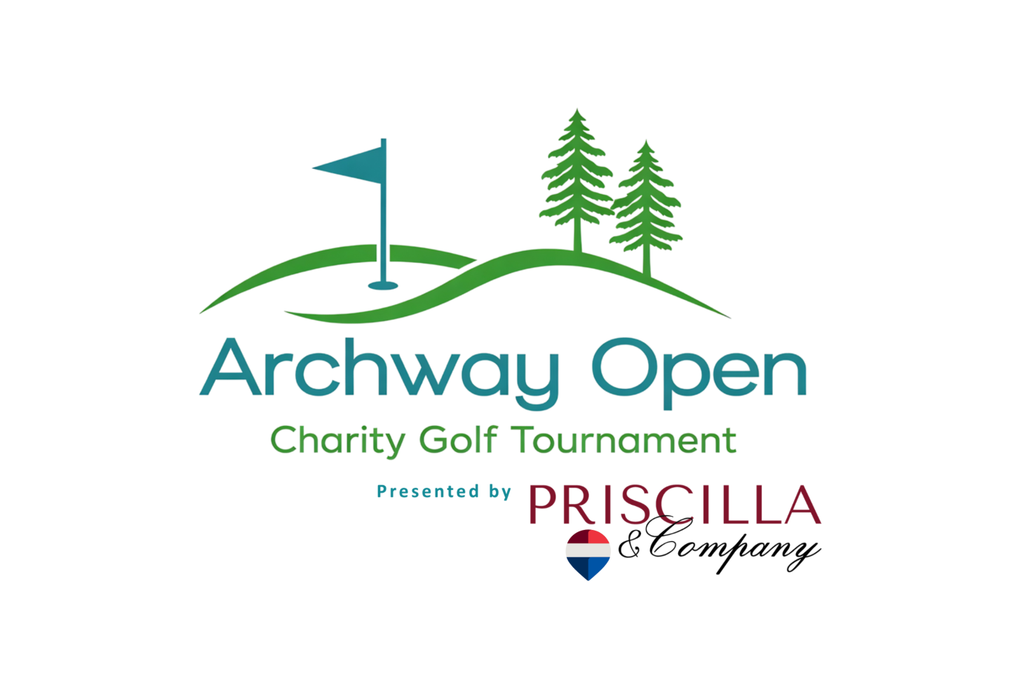 Archway Open logo with sponsor Priscilla & Company