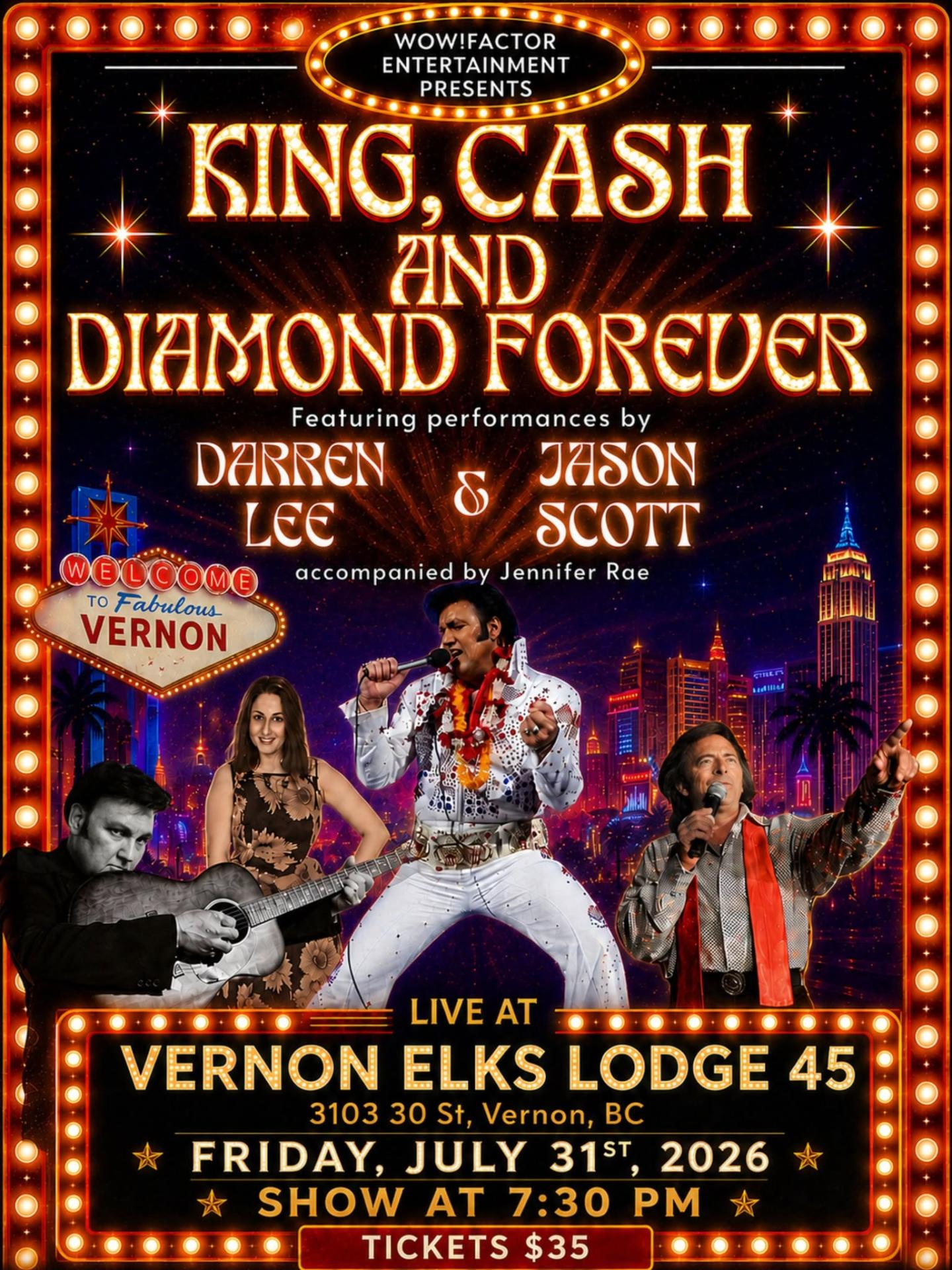 King, Cash, and Diamond Forever Event Poster