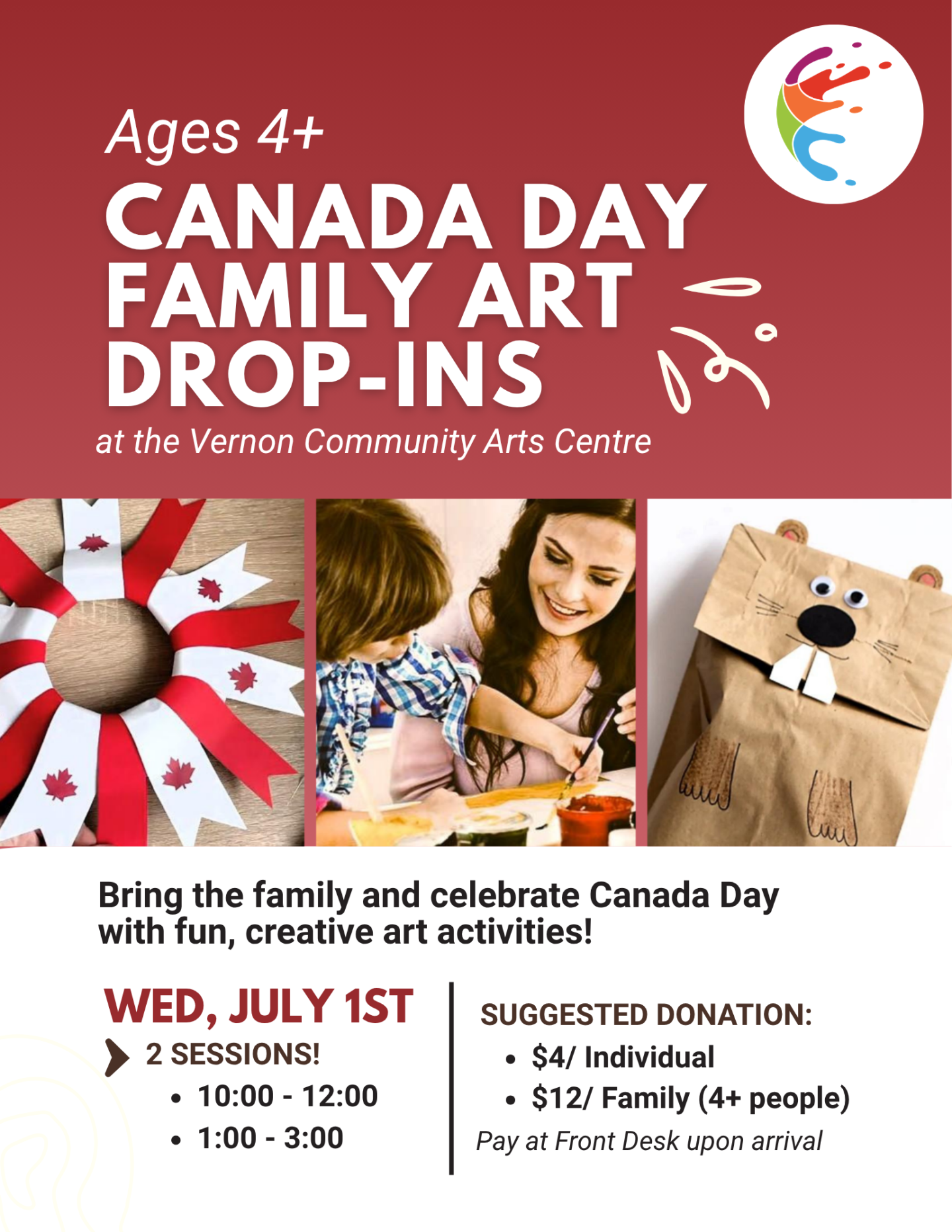 Canada Day Family Art Drop-In: Ages 4+