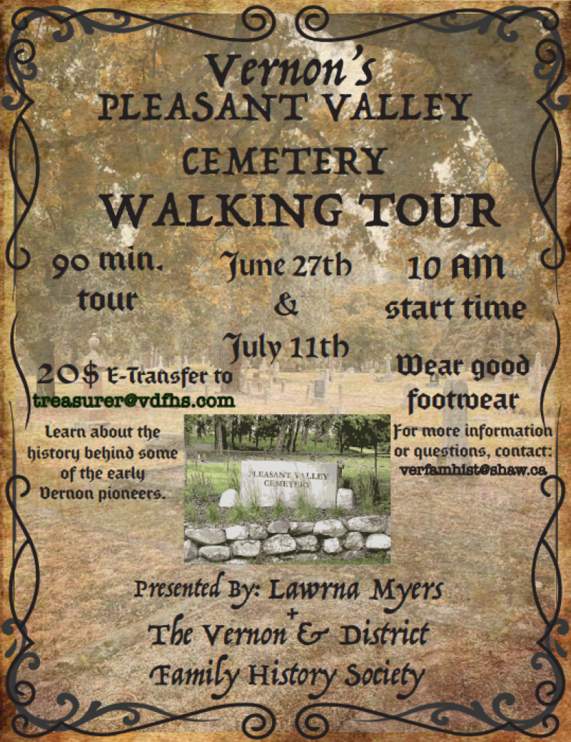 Pleasant Valley Cemetery Tour Event Poster