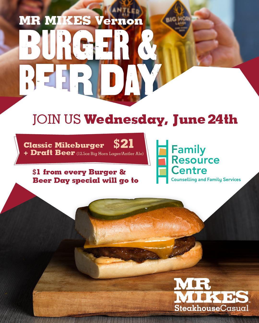 Burger and Beer Day Wednesday June 24th