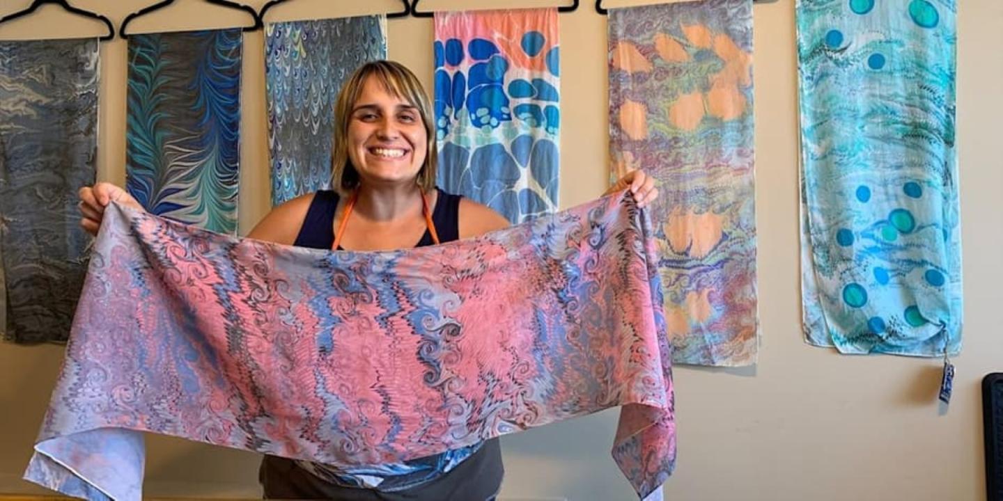 Create a Silk Scarf, Sip & Create Workshop Event Photo