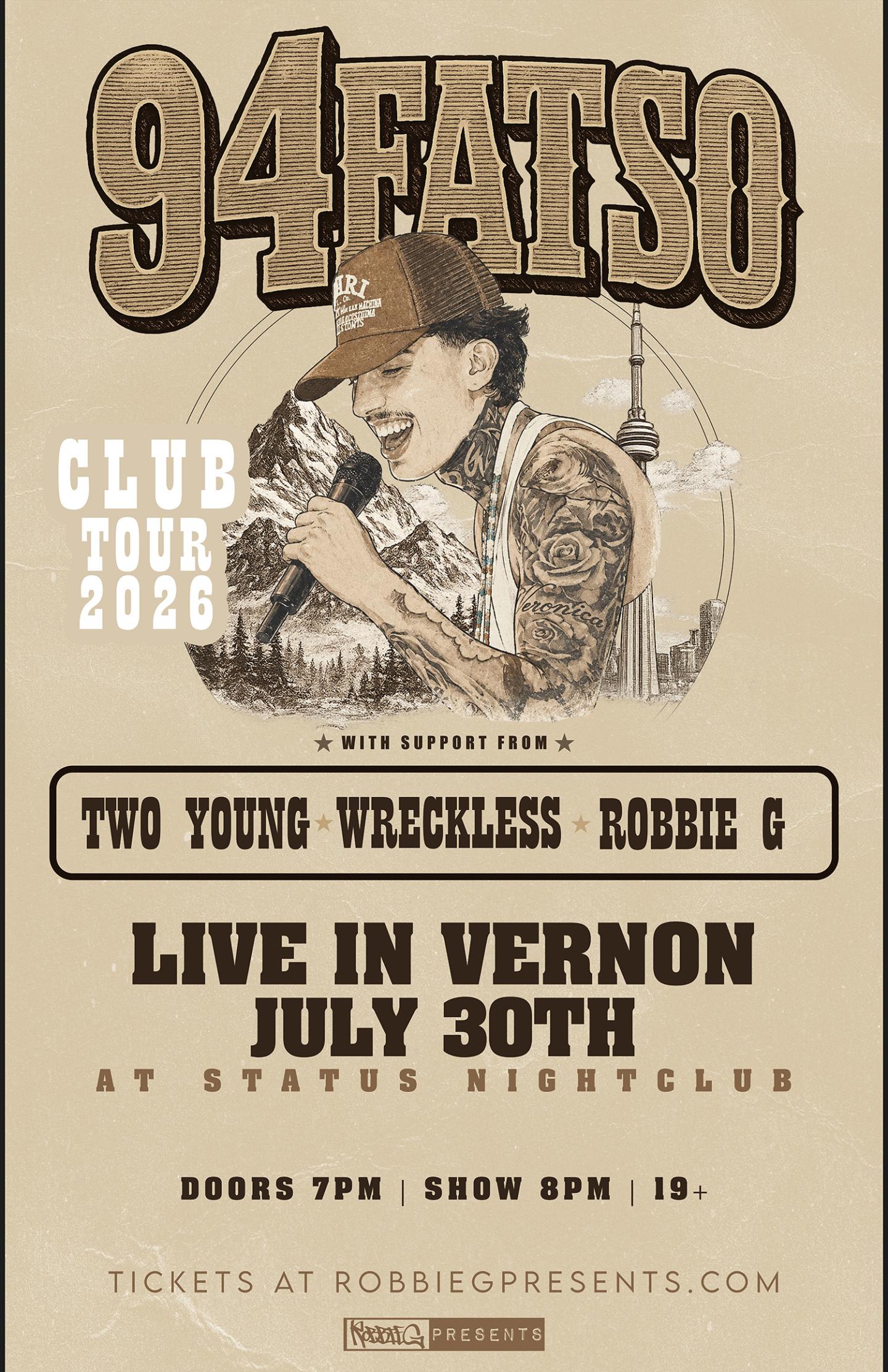 94Fatso Live in Vernon at Status Nightclub Event Poster