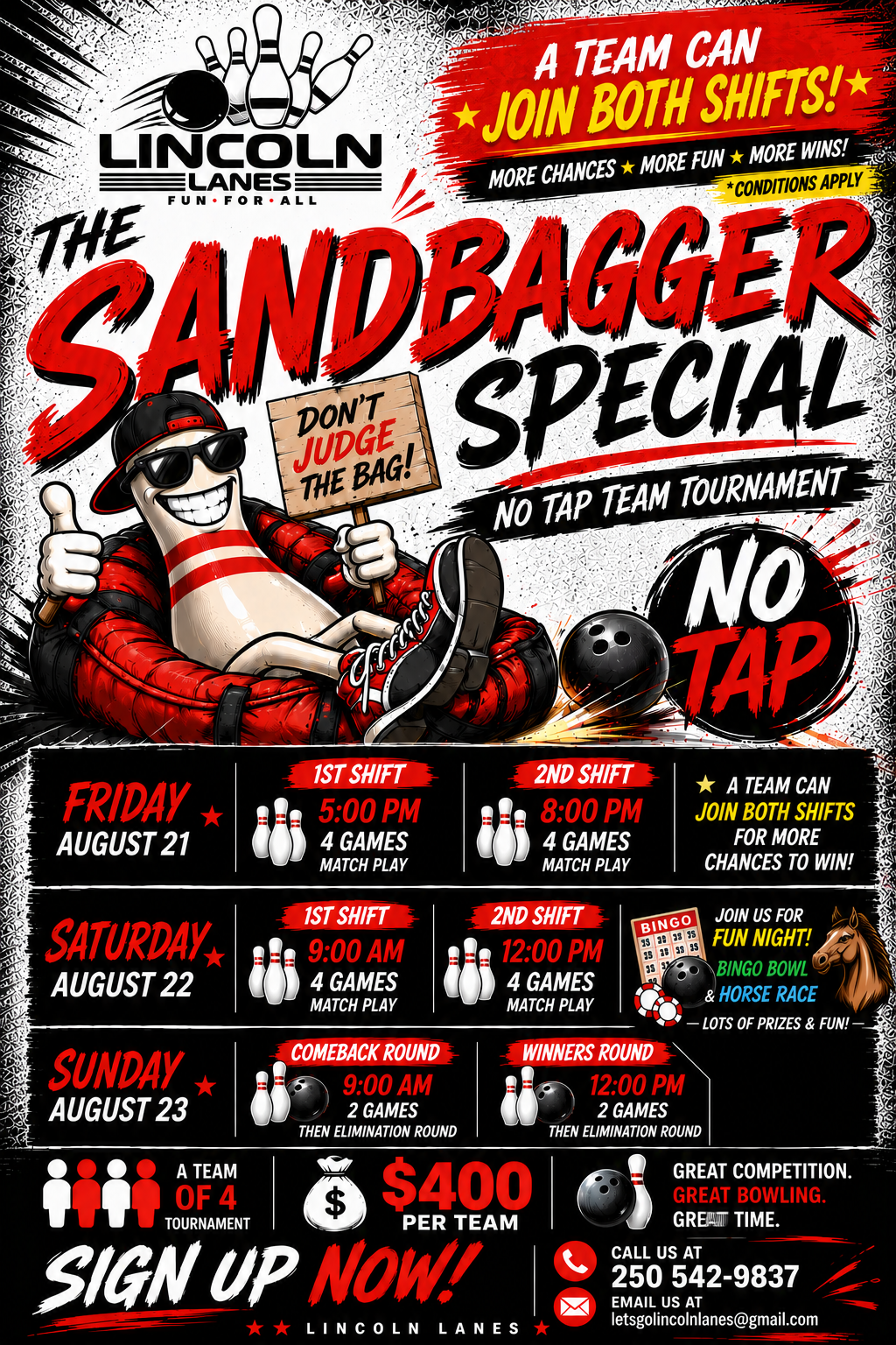 Sandbaggers Tournament Event Poster