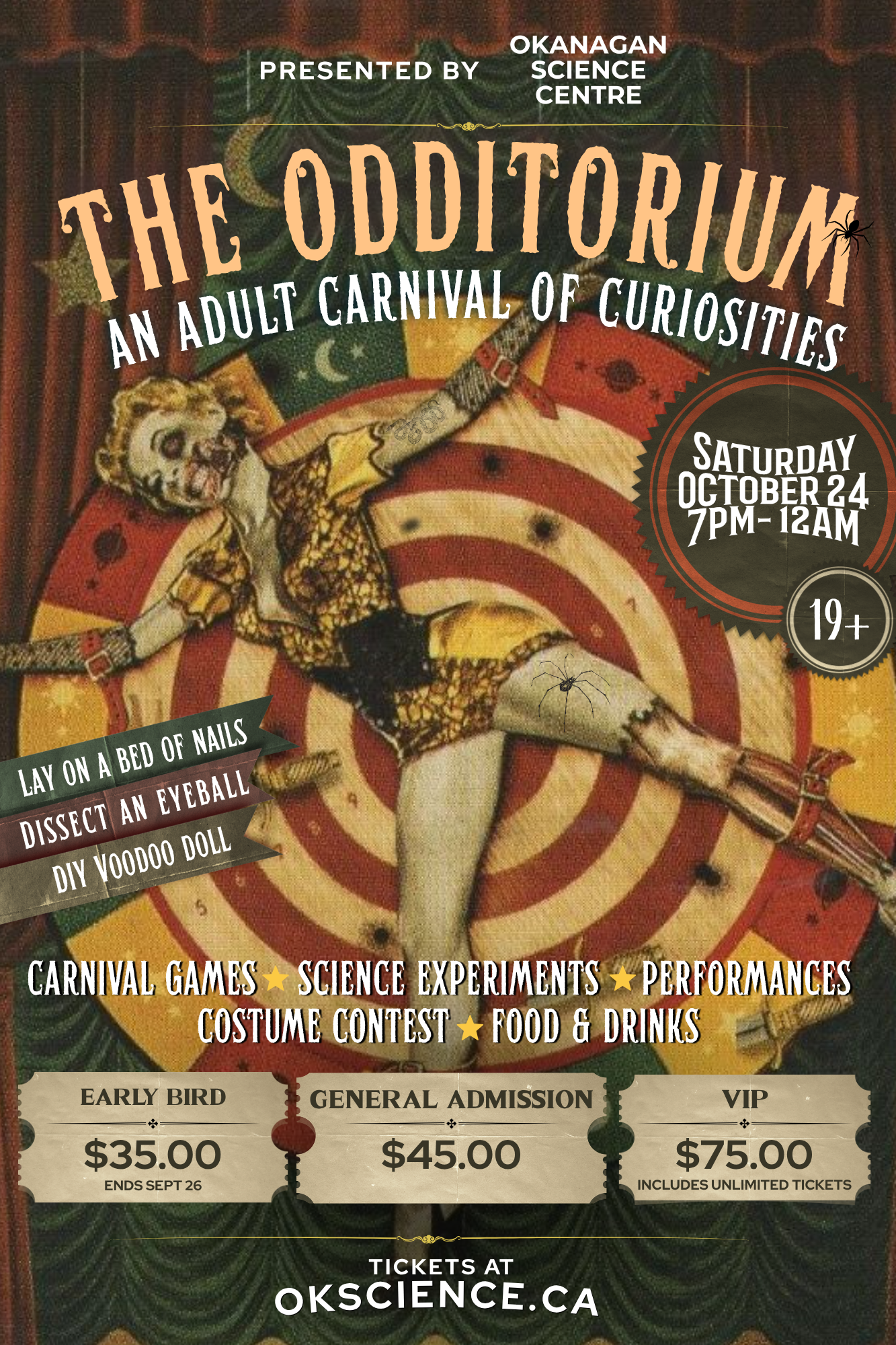 carnival woman promoting circus theme event