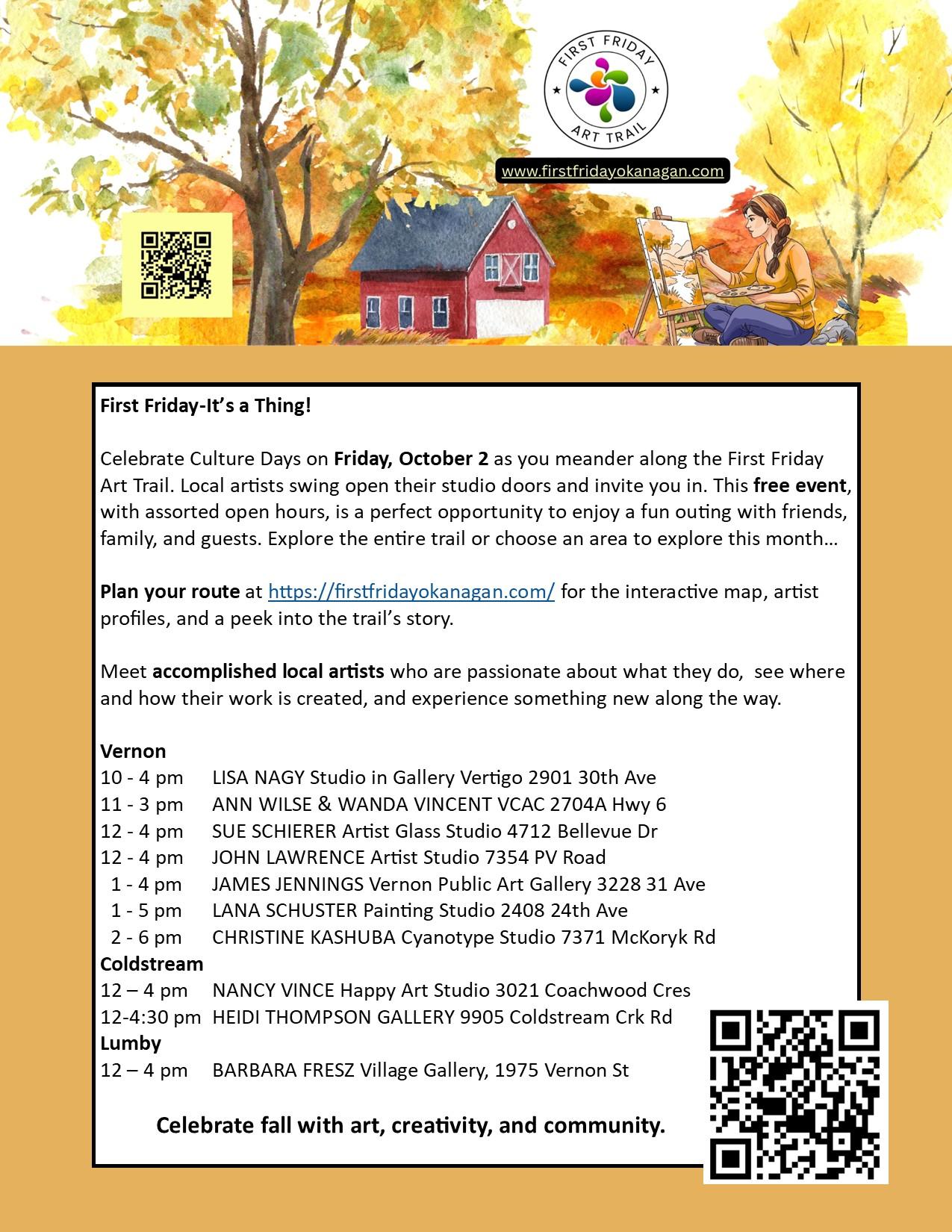 Celebrate Arts and Culture with the First Friday Art Trail October 2