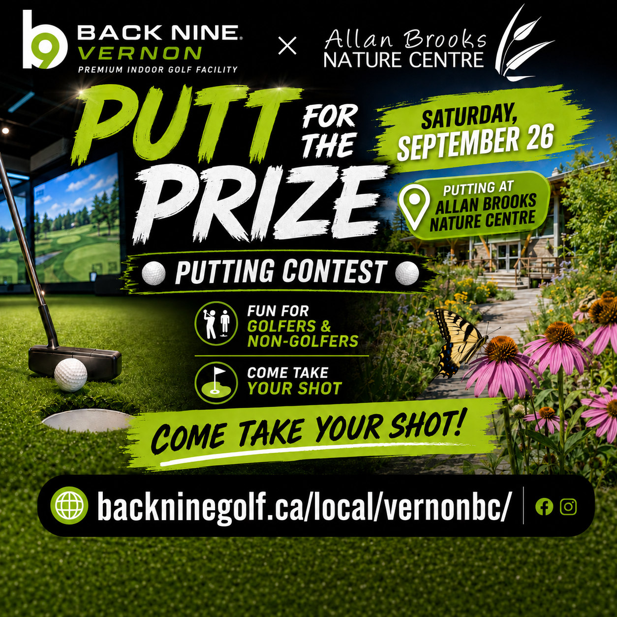 Indoor putting for a prize