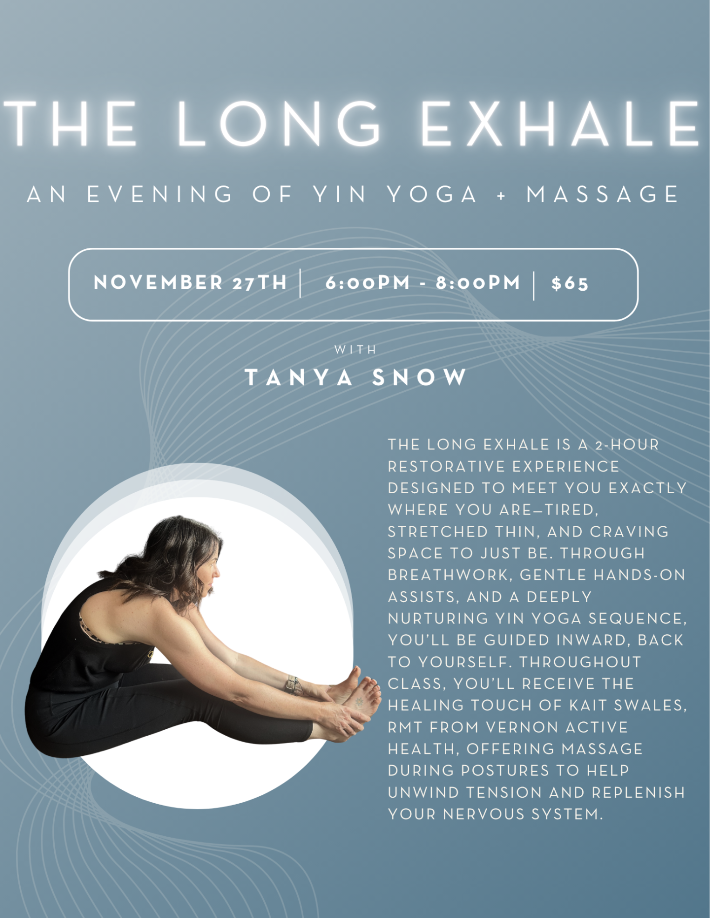 The Long Exhale: An Evening of Yin Yoga + Massage
