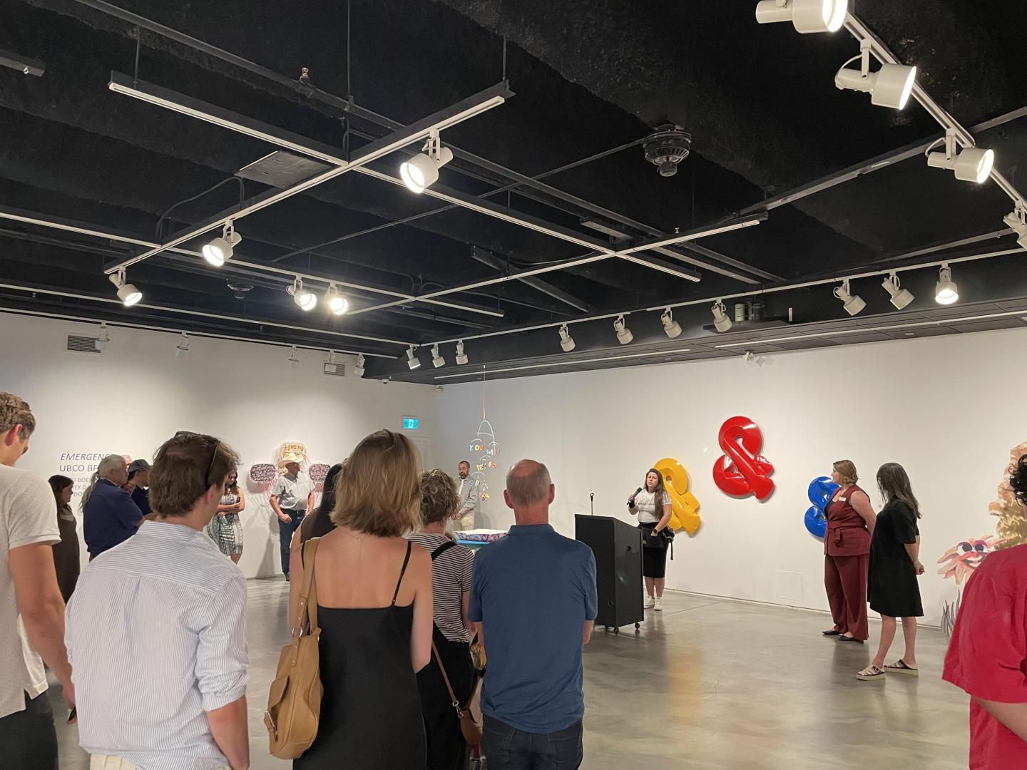 Guests attending opening reception in May 2026 at the Vernon Public Art Gallery